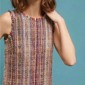 Maeve Anthropologie Tweed multicolor woven sleeveless top